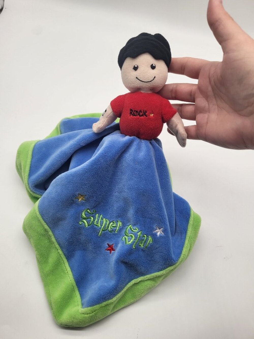 Baby Essentials 2011 Rock Super Star Lovey Security Blanket Double Sided Rattle